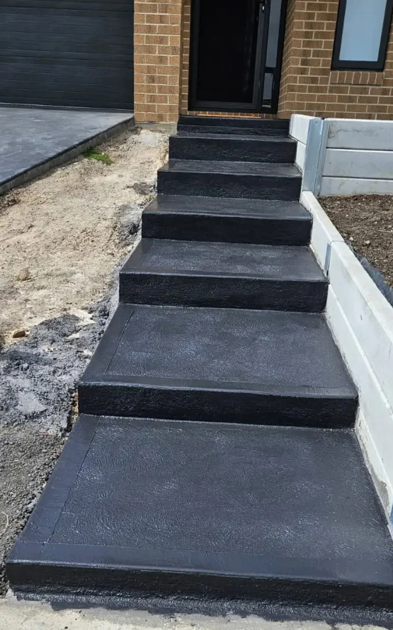 Concrete stairs and landing