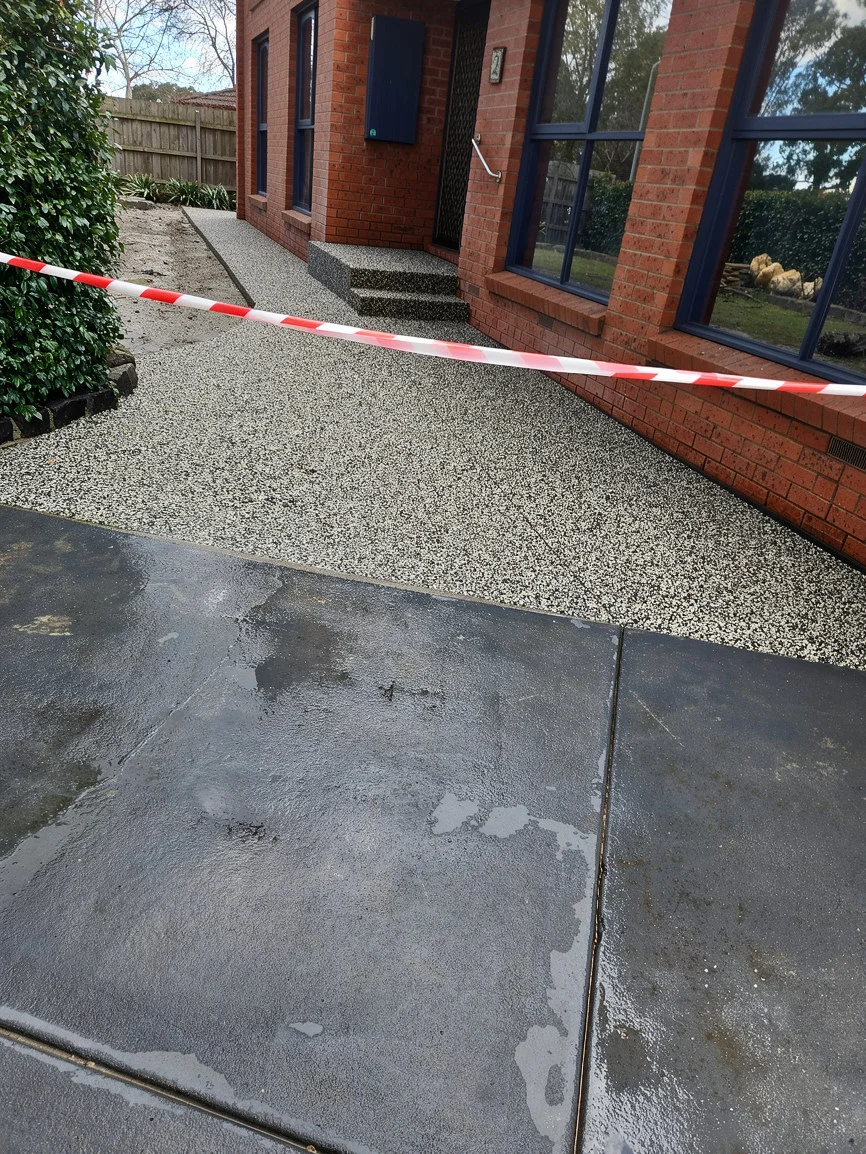 exposed aggregate driveway in officer