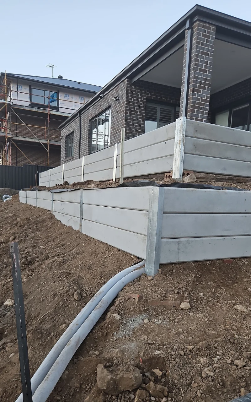 Concrete retaining wall melbourne block